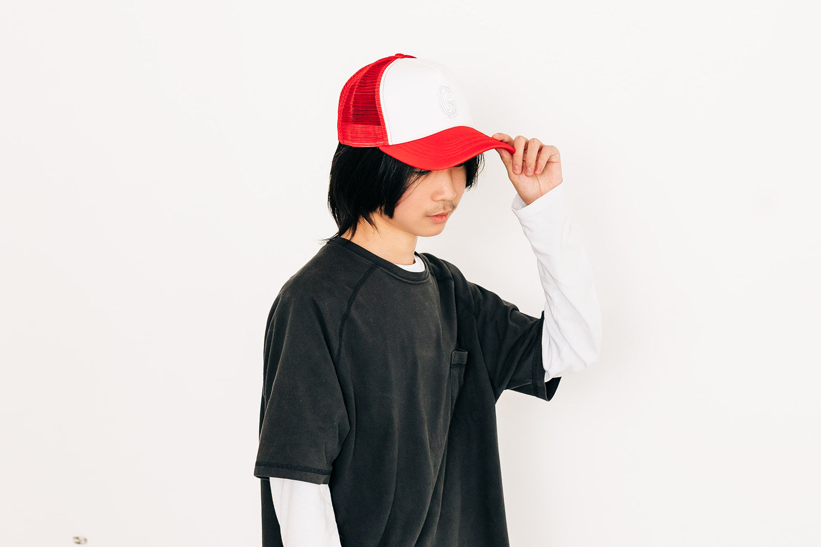 Red &amp; White Foam Letter Trucker Hat