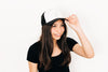 Black &amp; White Foam Letter Trucker Hat