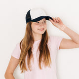 Navy & White Letter Trucker Hat