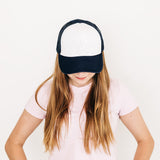 Navy & White Letter Trucker Hat