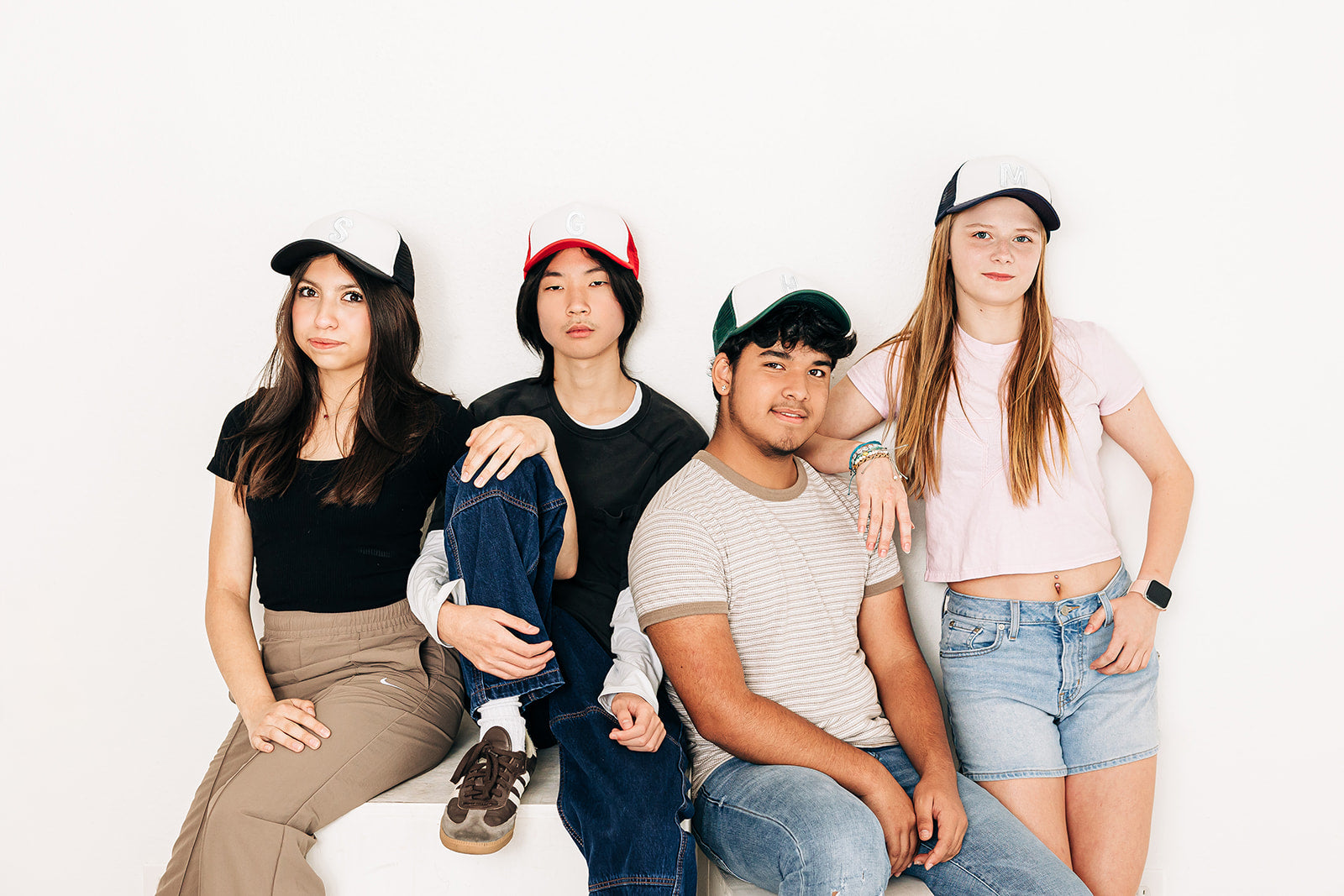 Navy &amp; White Foam Letter Trucker Hat