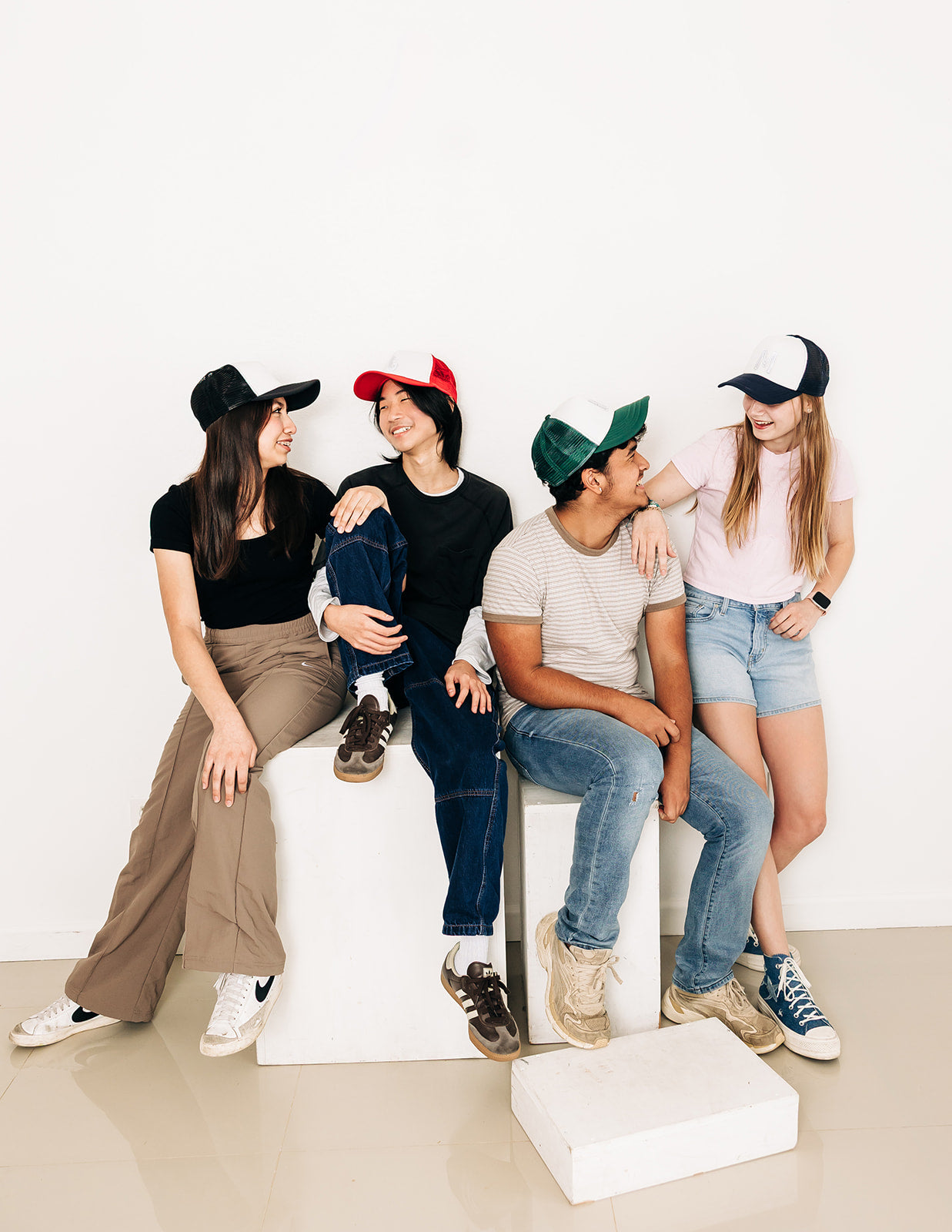 Black &amp; White Foam Letter Trucker Hat