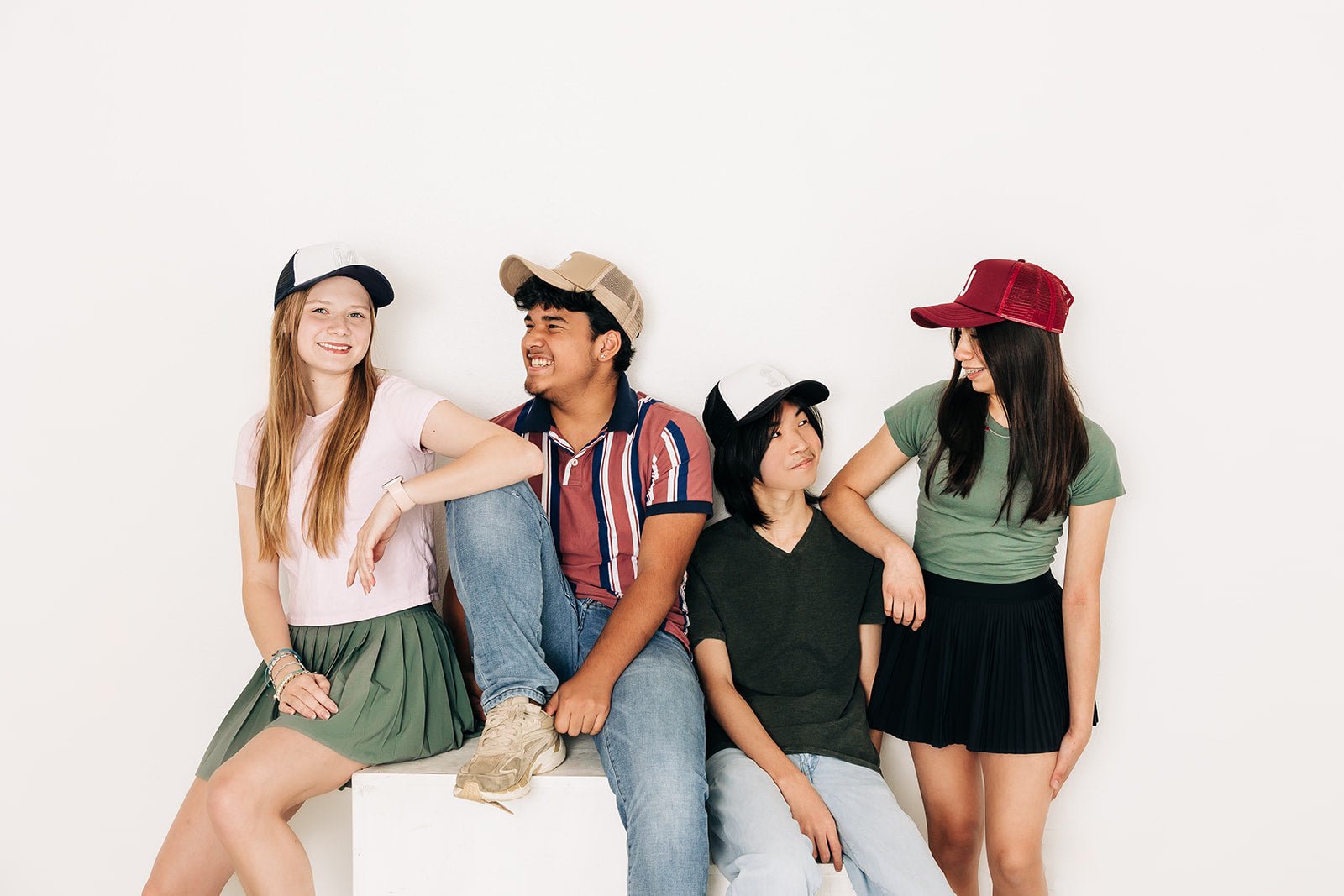 Black &amp; White Foam Letter Trucker Hat