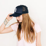 Navy Foam Letter Trucker Hat
