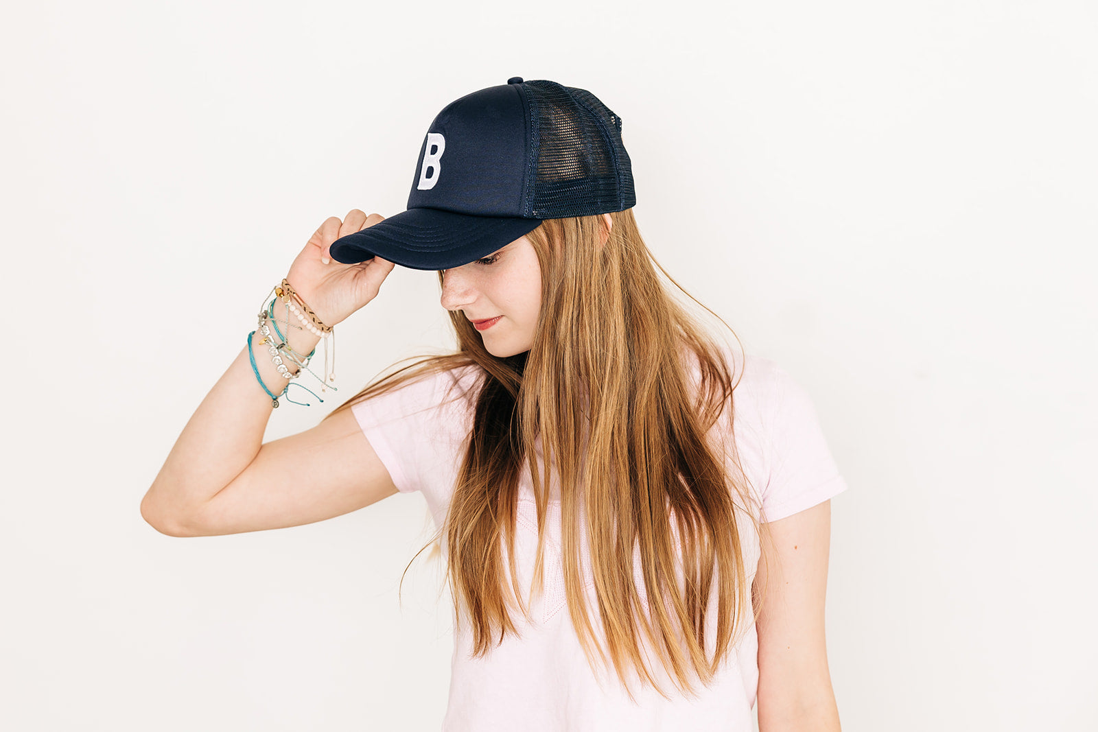 Navy Foam Letter Trucker Hat