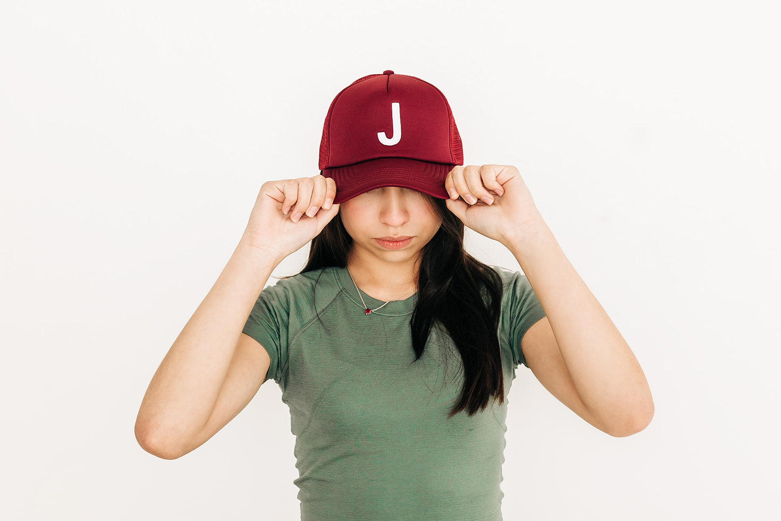 Burgundy Foam Letter Trucker Hat