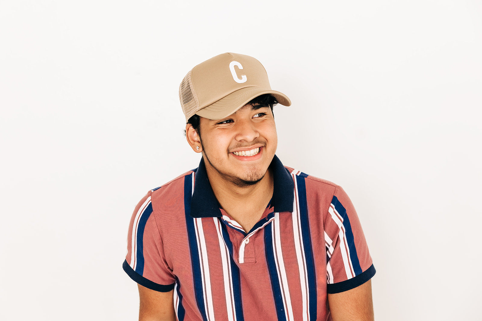 Khaki Foam Letter Trucker Hat