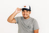 Navy &amp; White Foam Trucker Terry Football Hat