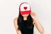 Red &amp; White Foam Trucker Terry Heart Hat