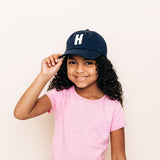Navy Blue Hat + White Terry Letter Rey to Z