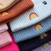 Stormy Blue Rainbow Beanie Rey to Z