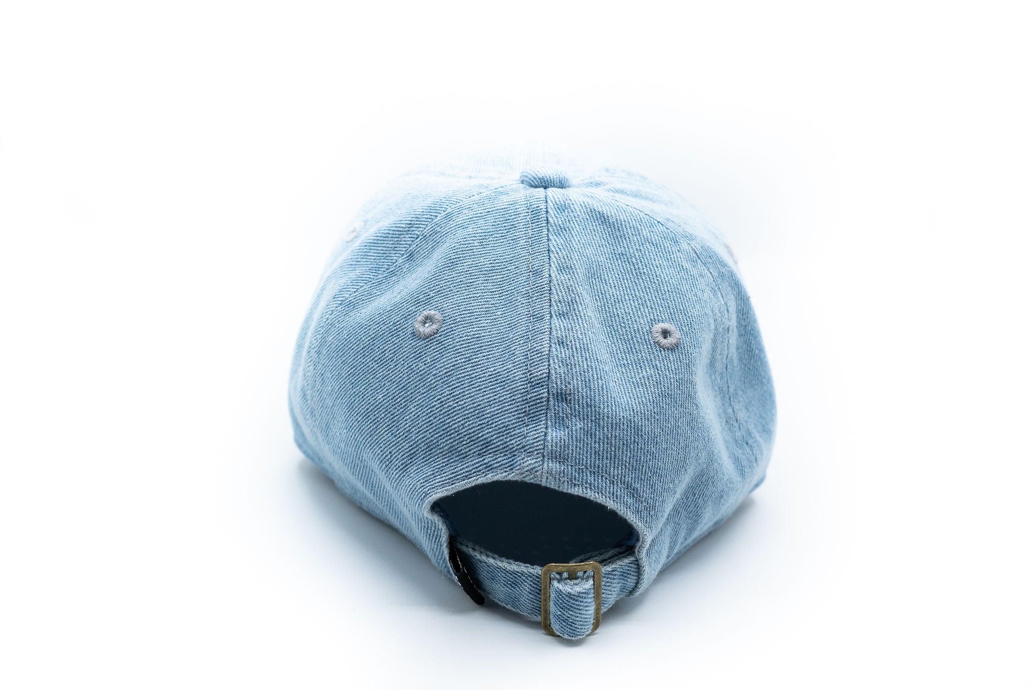 Denim Hat + White Terry Letter Rey to Z