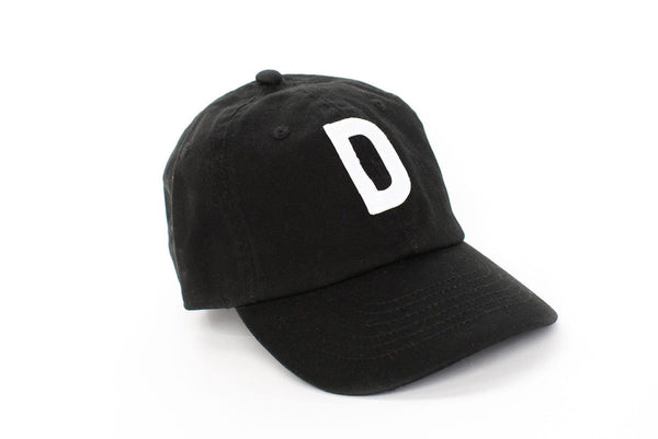 Letter W Black Baseball Hat