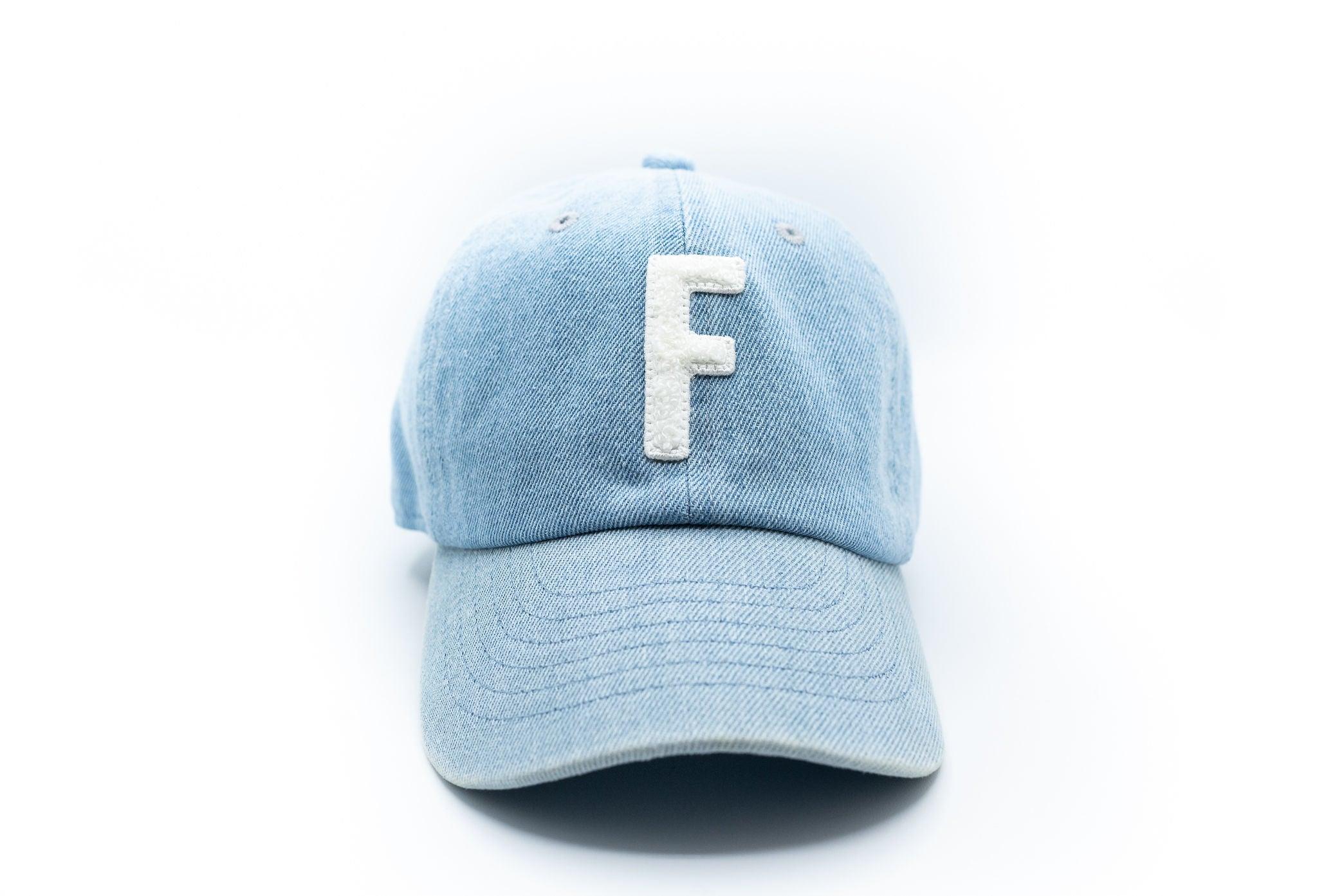 Denim Hat + White Terry Letter Rey to Z