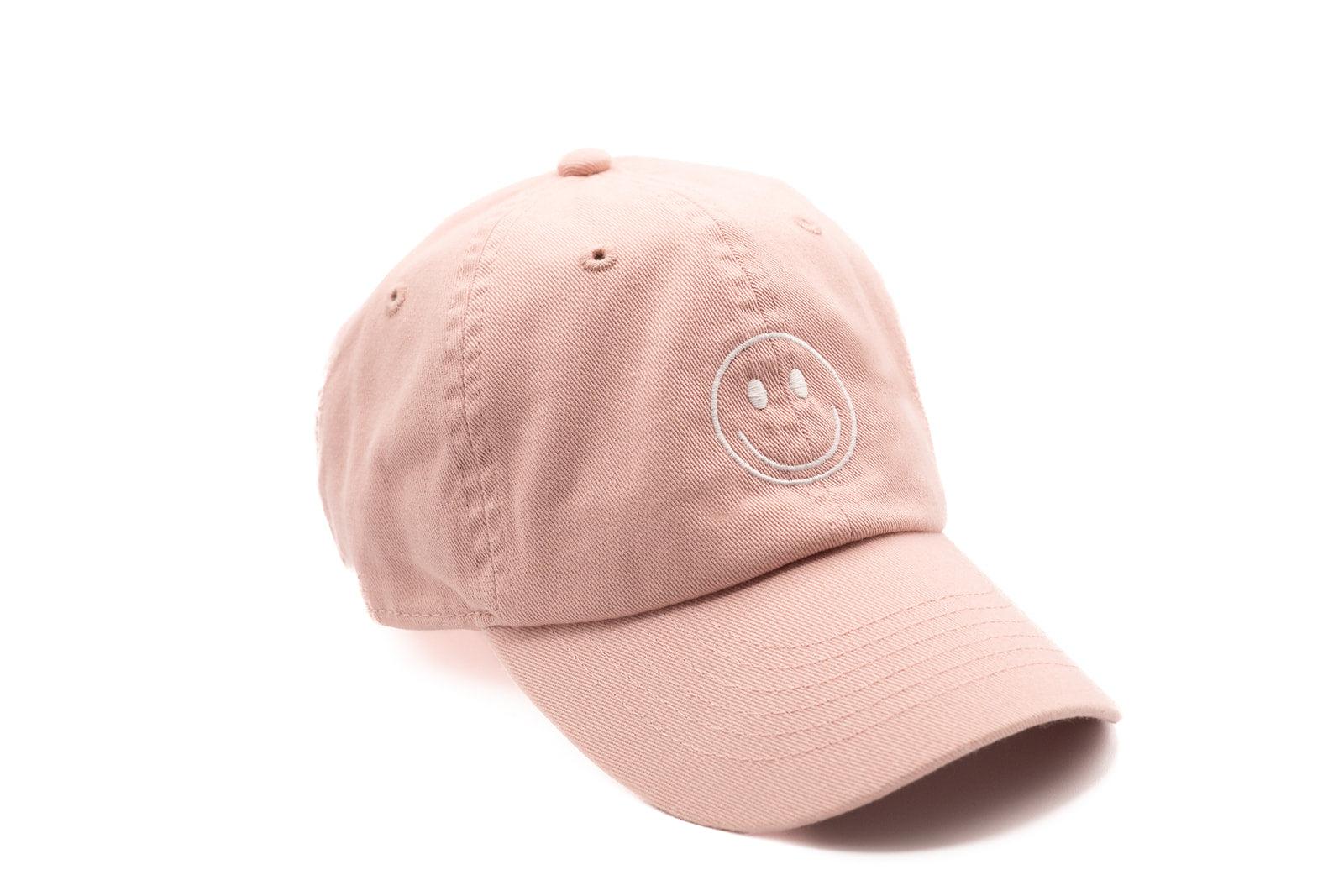 Dusty Rose Smiley Face Hat Rey to Z