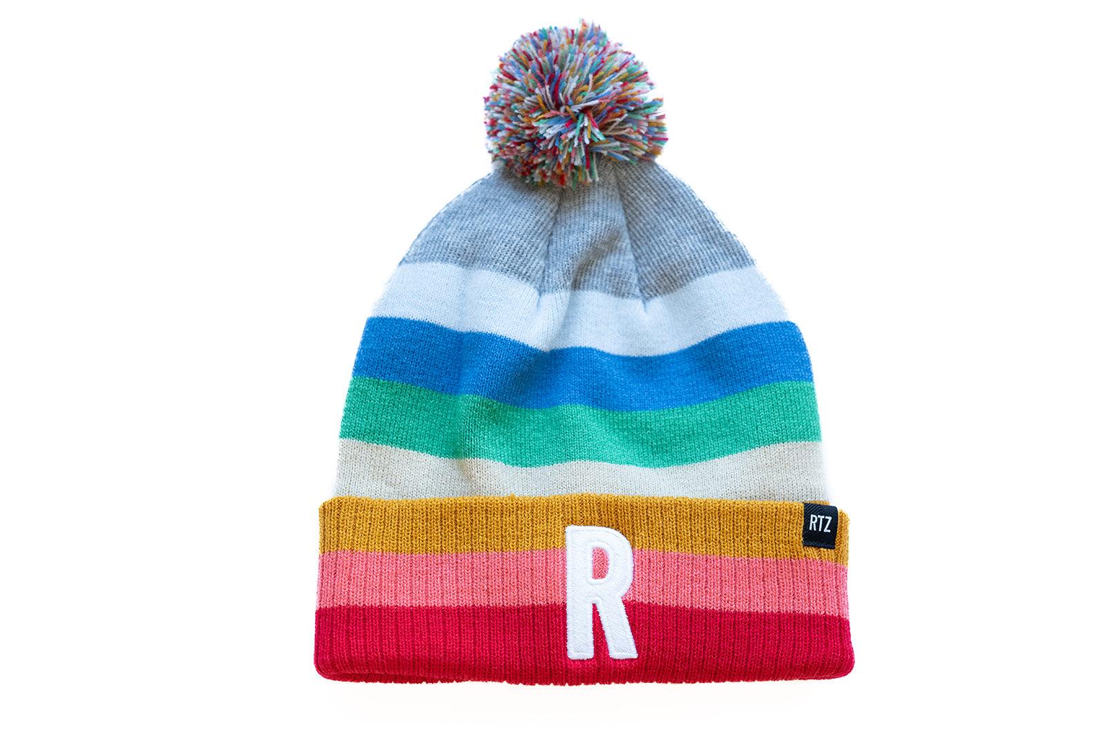 Bright Stripe Pom Pom Hat Rey to Z