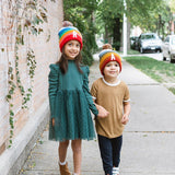 Bright Stripe Pom Pom Hat Rey to Z