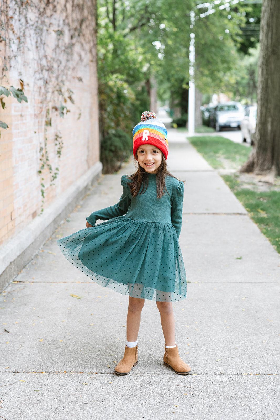 Bright Stripe Pom Pom Hat Rey to Z