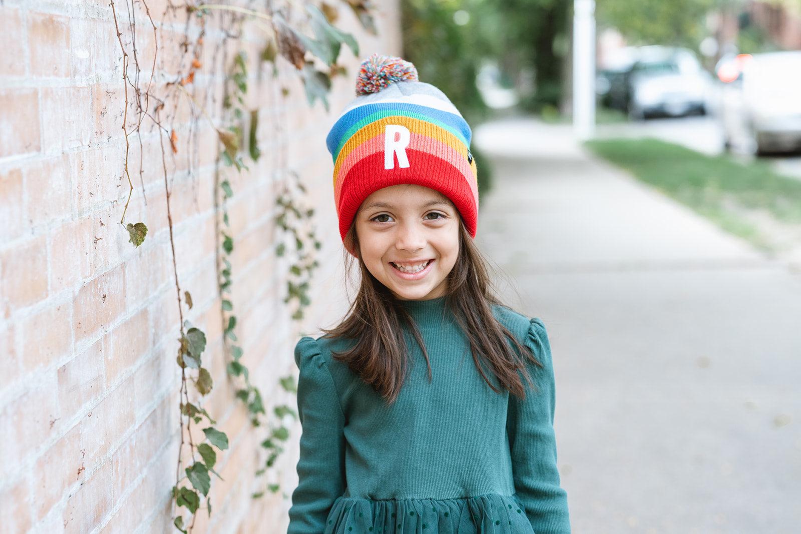 Bright Stripe Pom Pom Hat Rey to Z