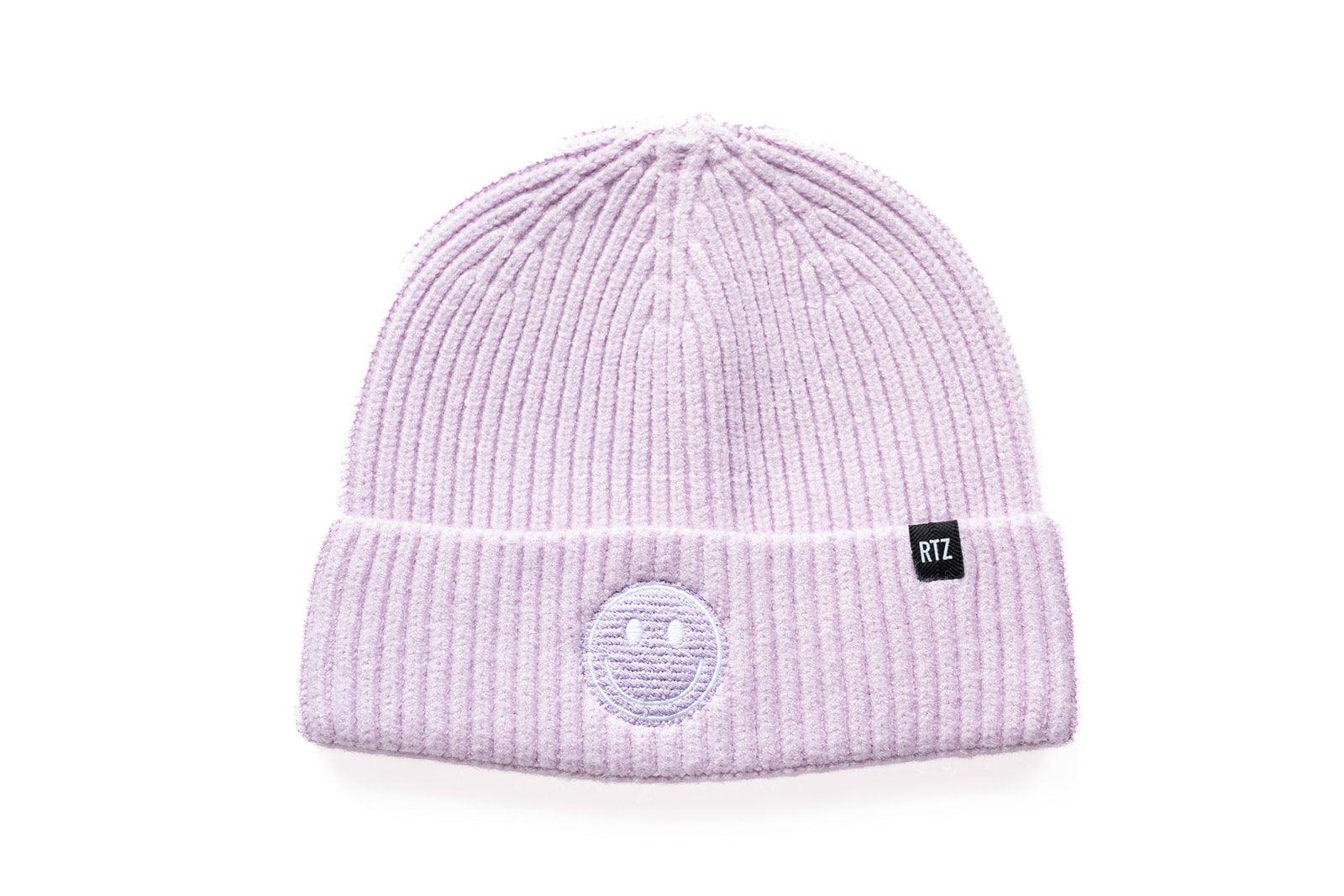 Lavender Ice Smiley Beanie Rey to Z