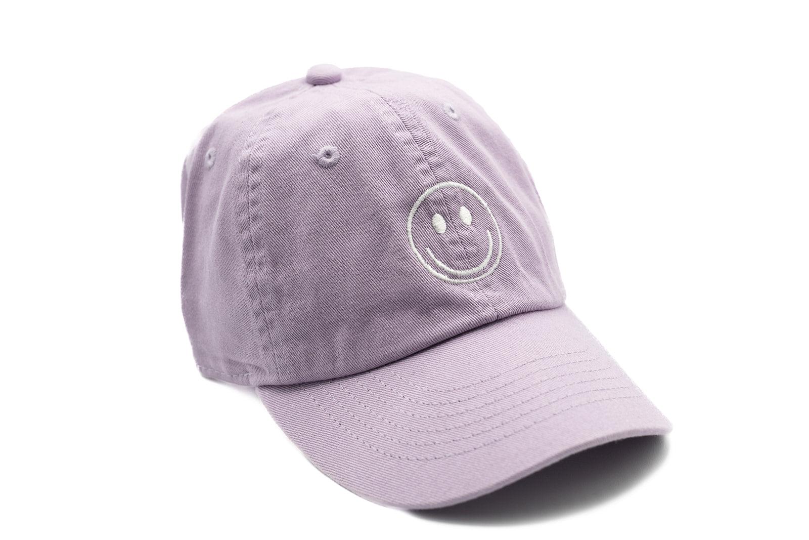 Lilac Smiley Face Hat Rey to Z
