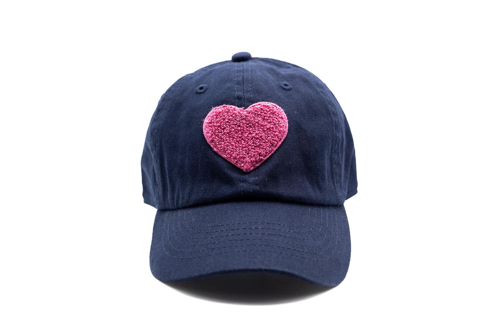 Navy Blue Terry Heart Hat Rey to Z