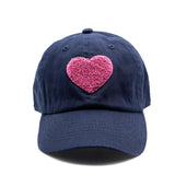 Navy Blue Terry Heart Hat Rey to Z