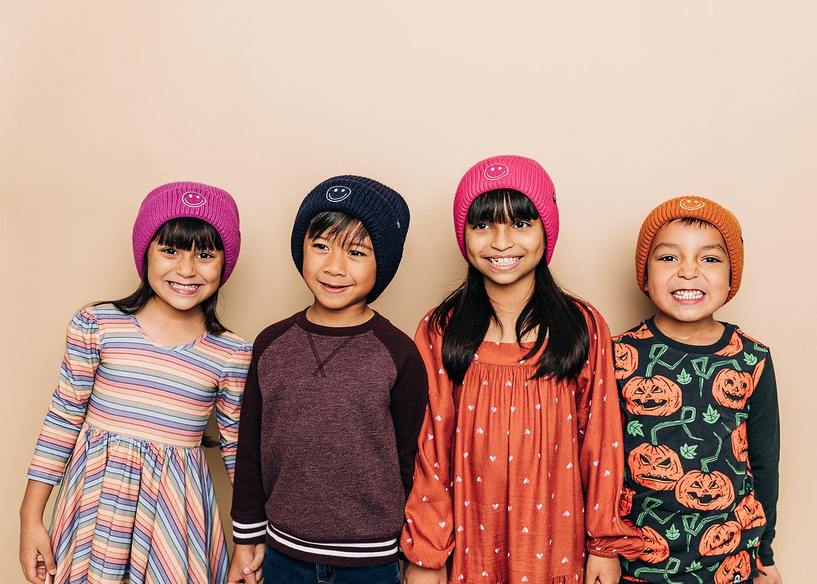 Wheat Smiley Beanie Rey to Z